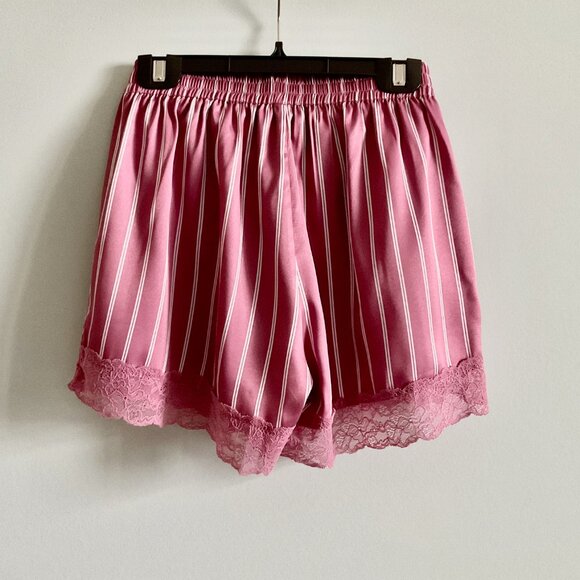 Simons Pink Floral and Striped Pajama Shorts - Picture 5 of 7